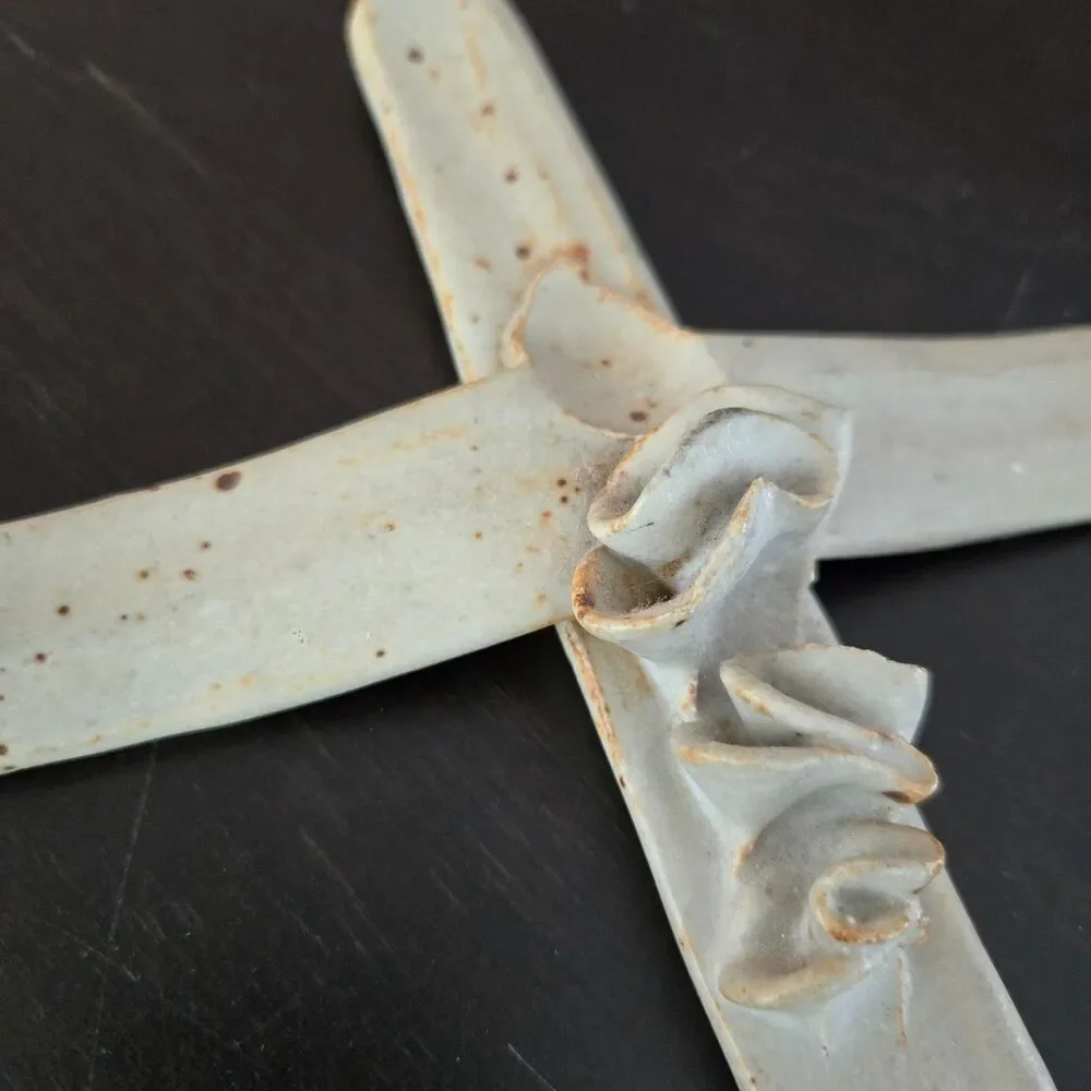 Handcrafted Signed Ceramic Cross folded robes of Christ Religious‎ rustic 10
